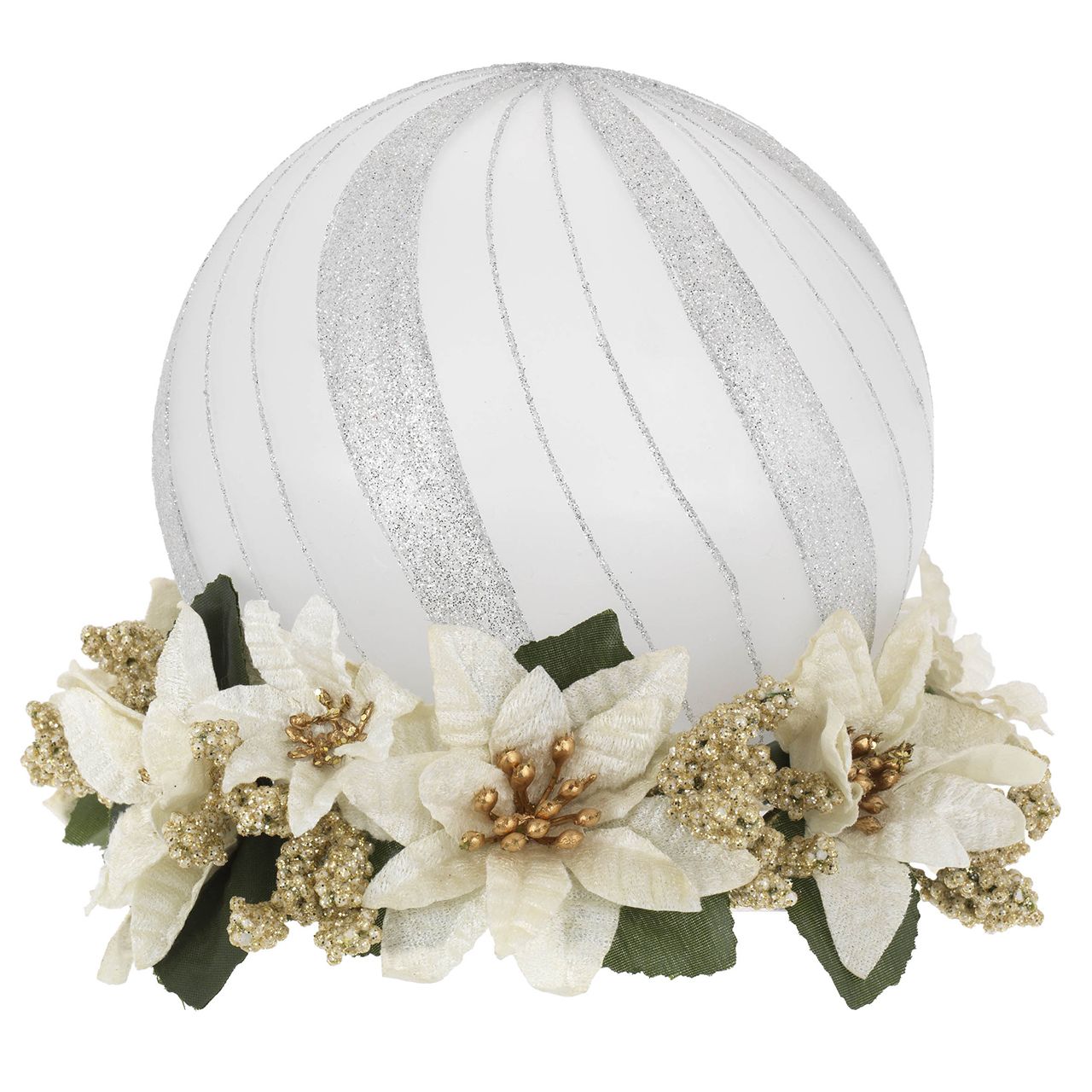 SFERA D. 15 ARGENTO SU BASE FLOREALE ORO